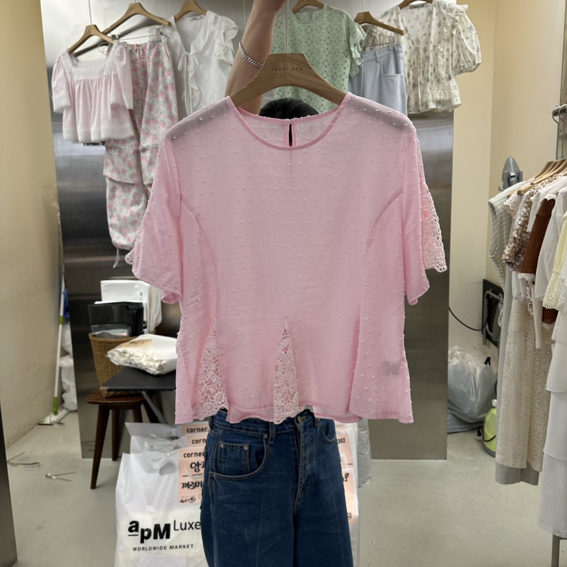 CORNER韓國東大門代購女裝新品時尚推薦人氣26夏季襯衫蕾絲衫CORNER.302襯衫/蕾絲衫圖色2