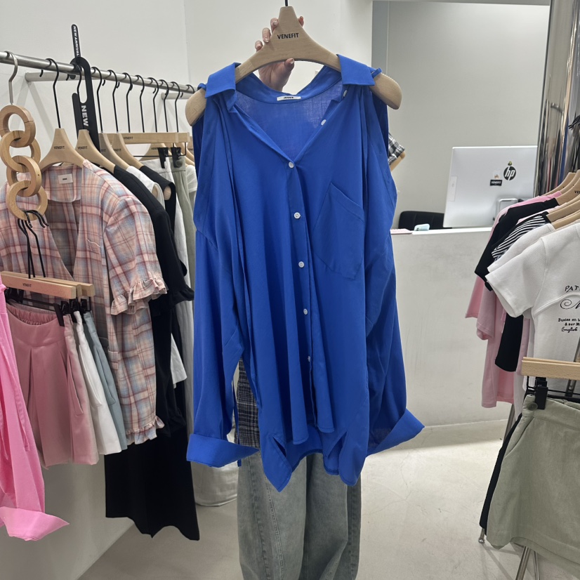 VENEFIT韓國直郵女士新款休閑推薦人氣26夏季熱賣襯衫蕾絲衫VENEFIT/JENNIE襯衫/蕾絲衫圖色2