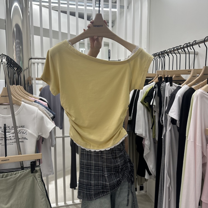 VENEFIT韓國直郵女裝新款推薦人氣26夏季時尚休閑熱賣T恤VENEFIT/JENNIET恤圖色2