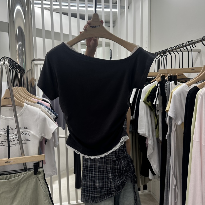 VENEFIT韓國直郵女裝新款推薦人氣26夏季時尚休閑熱賣T恤VENEFIT/JENNIET恤圖色3