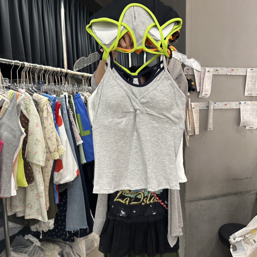 MOMAZU韓國代購女裝新款26夏季休閑吊帶背心假兩件撞色無袖MOMAZU吊帶/背心圖色4