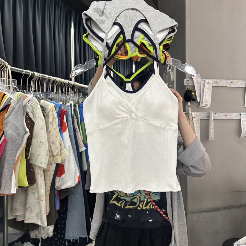 MOMAZU韓國代購女裝新款26夏季休閑吊帶背心假兩件撞色無袖MOMAZU吊帶/背心圖色5