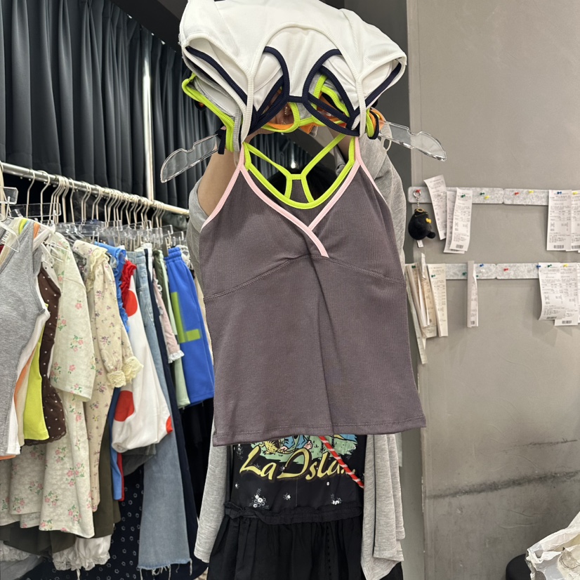 MOMAZU韓國代購女裝新款26夏季休閑吊帶背心假兩件撞色無袖MOMAZU吊帶/背心圖色6