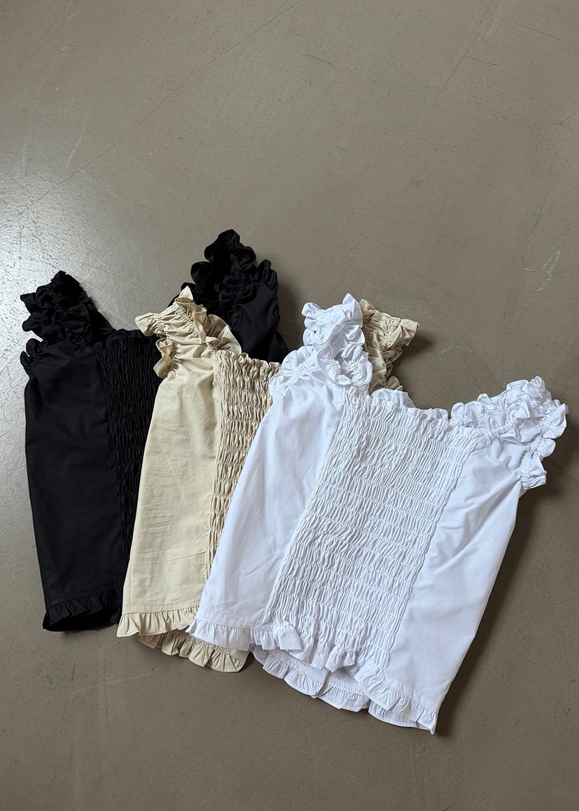 OKIE韓國直郵女士新款職業時尚熱賣人氣襯衫蕾絲衫荷葉邊OKIE襯衫/蕾絲衫