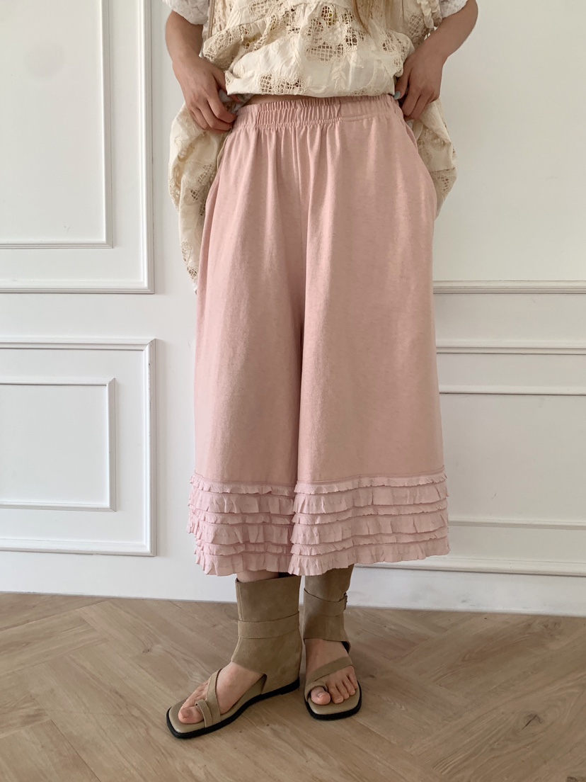 MAISONDEGLORY東大門直郵女裝新款26春夏真品休閑褲荷葉邊MAISON DE GLORY休閑褲