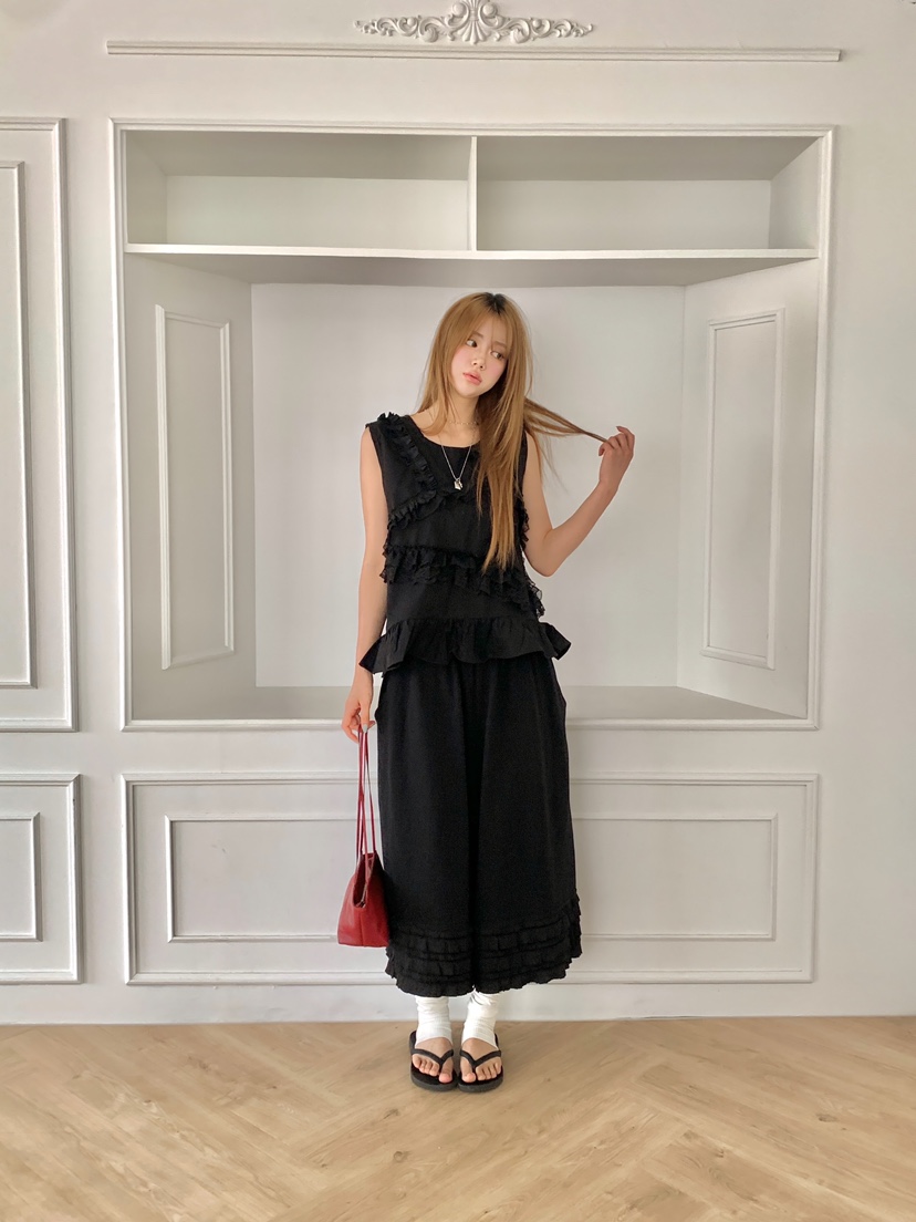MAISONDEGLORY東大門直郵女裝新款26春夏真品休閑褲荷葉邊MAISON DE GLORY休閑褲