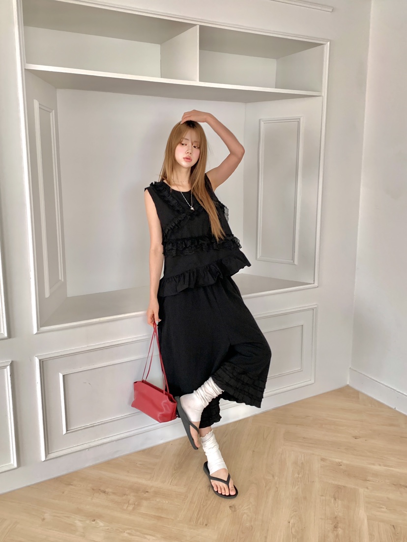 MAISONDEGLORY東大門直郵女裝新款26春夏真品休閑褲荷葉邊MAISON DE GLORY休閑褲