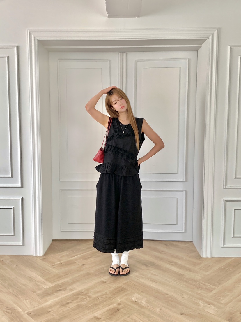 MAISONDEGLORY東大門直郵女裝新款26春夏真品休閑褲荷葉邊MAISON DE GLORY休閑褲