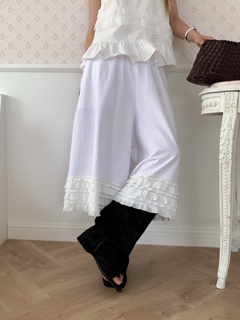 MAISONDEGLORY東大門直郵女裝新款26春夏真品休閑褲荷葉邊MAISON DE GLORY休閑褲