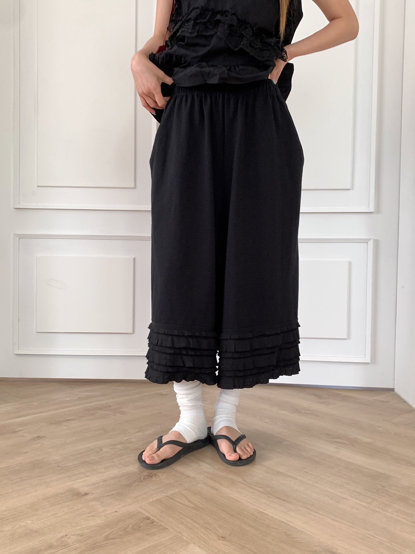 MAISONDEGLORY東大門直郵女裝新款26春夏真品休閑褲荷葉邊MAISON DE GLORY休閑褲圖色2