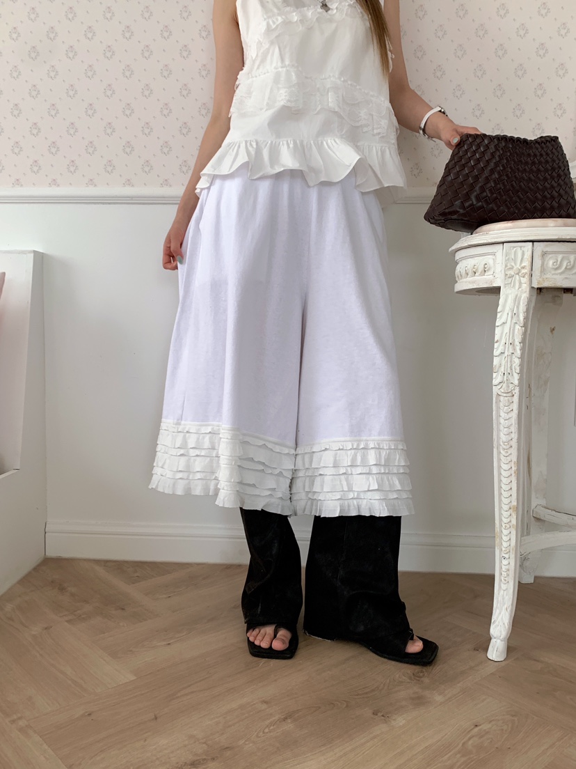 MAISONDEGLORY東大門直郵女裝新款26春夏真品休閑褲荷葉邊MAISON DE GLORY休閑褲圖色3