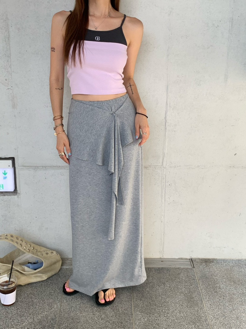 REVE CITE-L東大門直郵女裝新品26春夏套裝不對稱可拆卸圍巾REVE CITE-L套裝圖色1