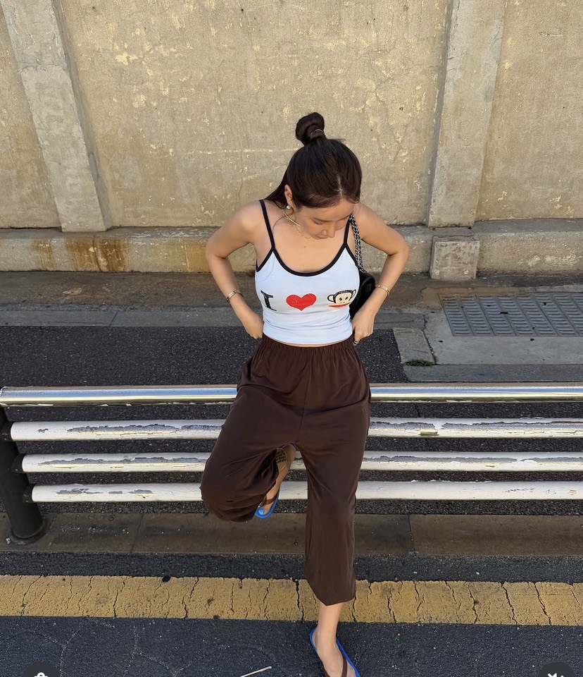 OKIE韓國代購女士新款26春夏休閑推薦時尚熱賣吊帶背心無袖OKIE吊帶/背心