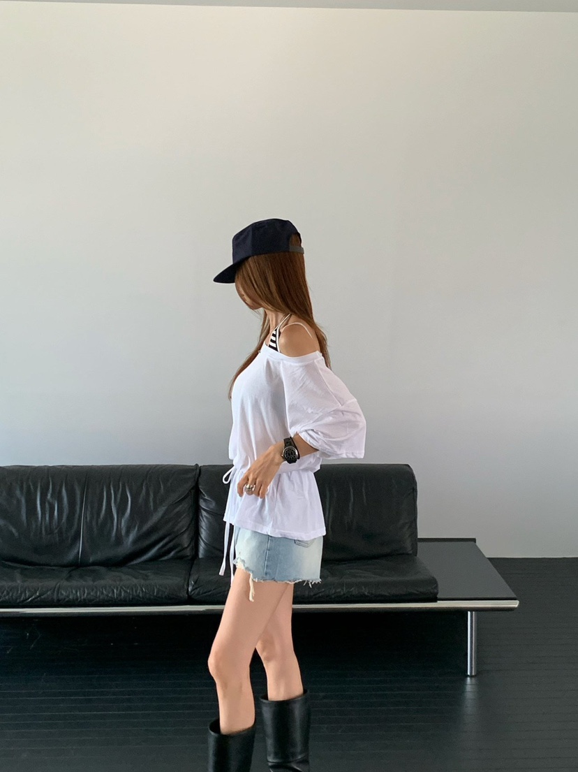 REVE CITE-L東大門實拍女裝新款時尚休閑推薦真品T恤露背REVE CITE-LT恤