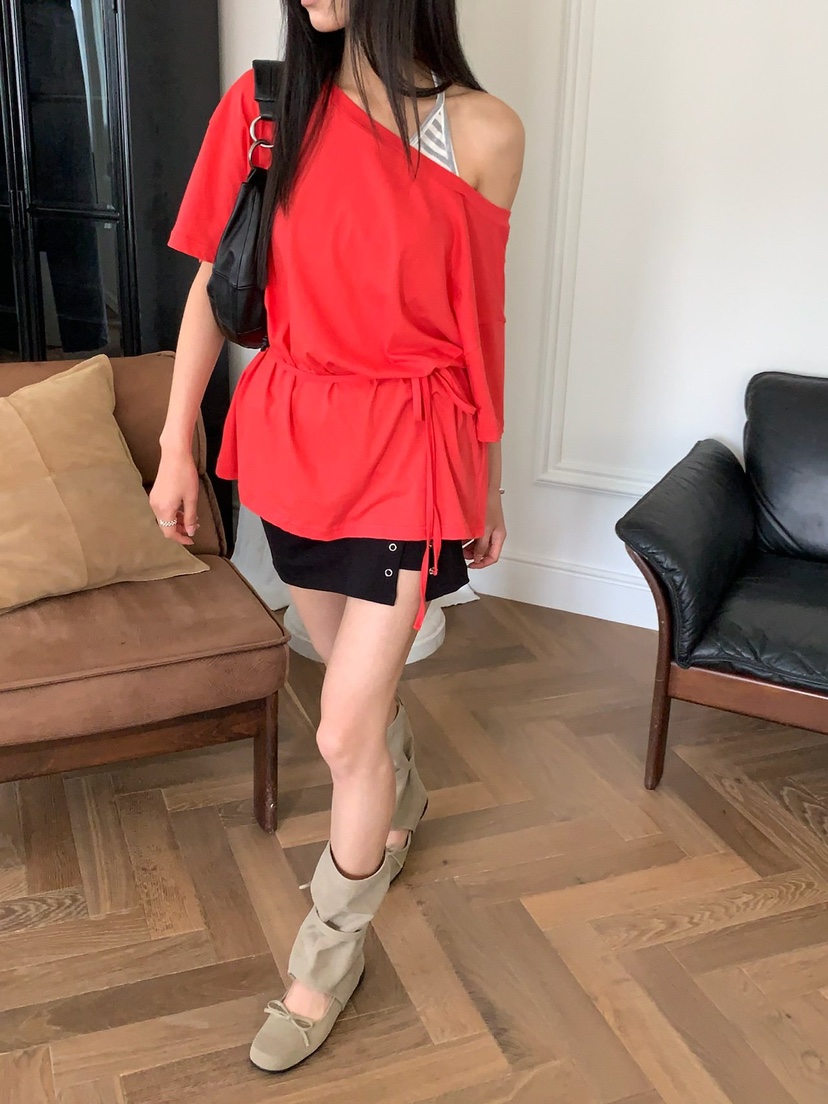 REVE CITE-L東大門實拍女裝新款時尚休閑推薦真品T恤露背REVE CITE-LT恤圖色4