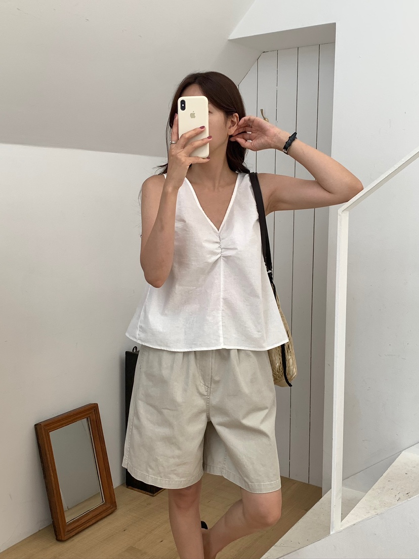 BLEECKER韓國直郵女士新品休閑熱賣人氣26春夏吊帶背心褶皺BLEECKER吊帶/背心