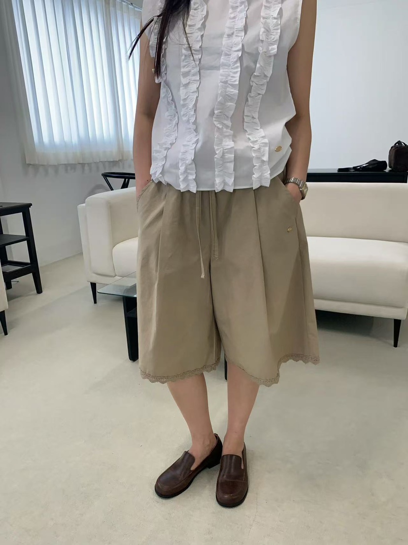 J CRANE-A東大門實拍女士新款真品26春夏人氣休閑褲蕾絲J CRANE休閑褲
