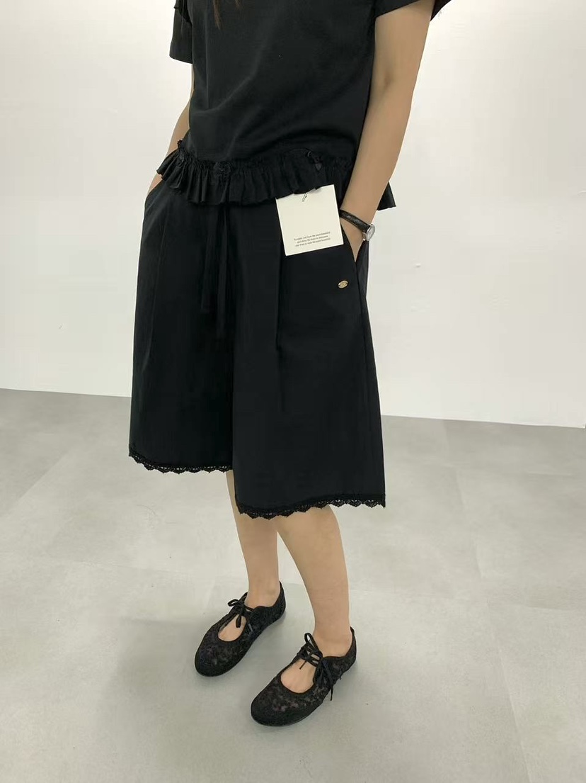J CRANE-A東大門實拍女士新款真品26春夏人氣休閑褲蕾絲J CRANE休閑褲圖色2