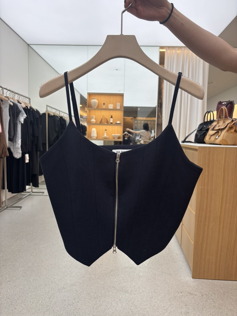 JUJU東大門直郵女士新品時尚推薦人氣26春夏吊帶背心拉鏈JUJU吊帶/背心圖色1