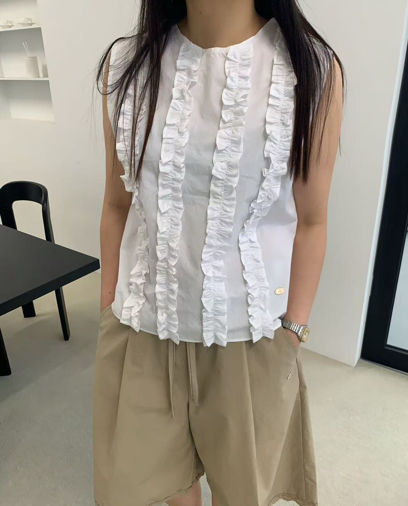J CRANE-A韓國直郵女士新款熱賣職業吊帶背心荷葉邊無袖J CRANE吊帶/背心