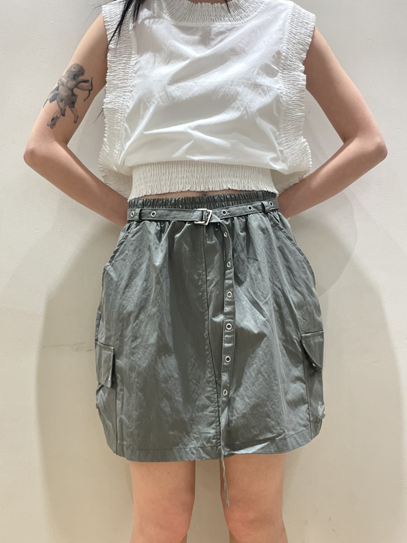 NEOUL東大門直郵女裝新款熱賣26春夏職業休閑人氣短裙含腰帶NEOUL/ahin雙領標簽短裙