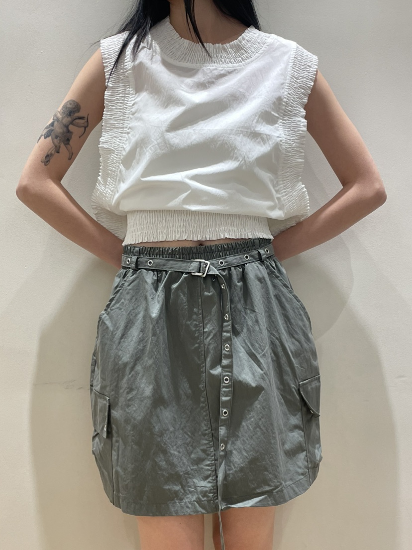 NEOUL東大門直郵女裝新款熱賣26春夏職業休閑人氣短裙含腰帶NEOUL/ahin雙領標簽短裙