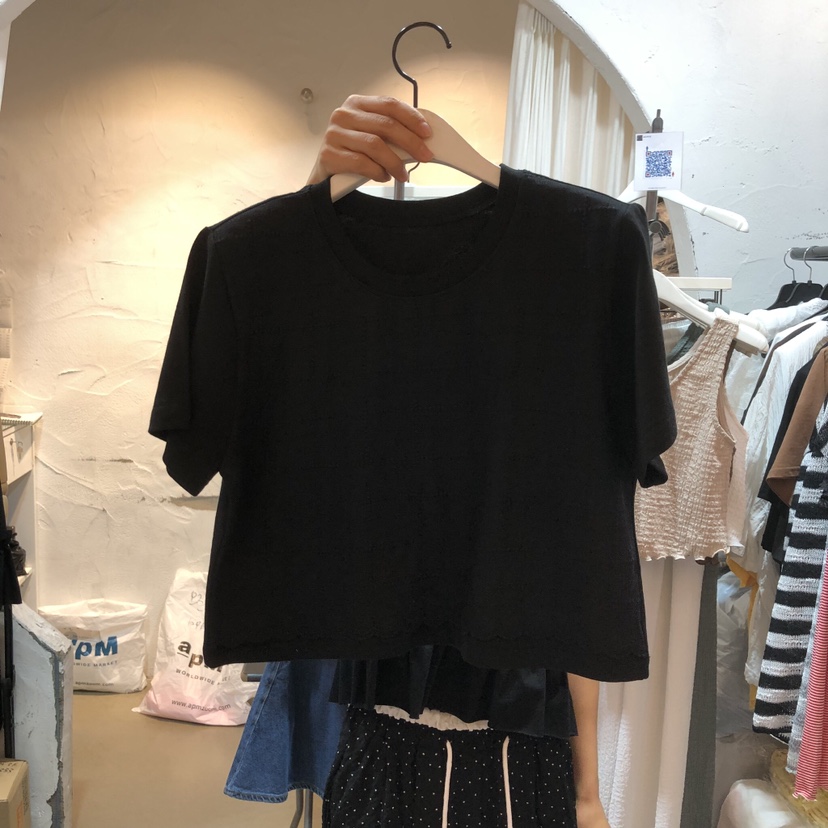 OZ韓國代購女士新品推薦時尚人氣職業真品熱賣休閑T恤蕾絲OZ.ounceT恤圖色2