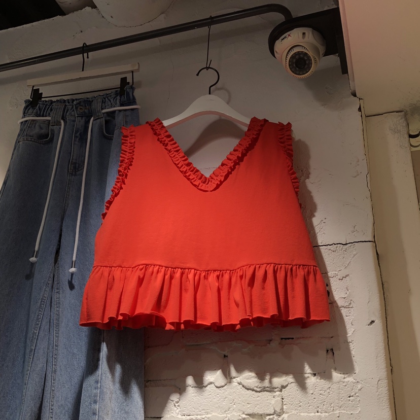 OZ韓國代購女裝新品職業人氣熱賣26春夏吊帶背心荷葉邊無袖OZ.ounce吊帶/背心圖色3