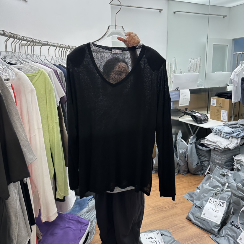 GABIZON韓國代購女裝新品真品26春夏休閑人氣長袖T恤亞麻布GABIZON長袖T恤圖色2