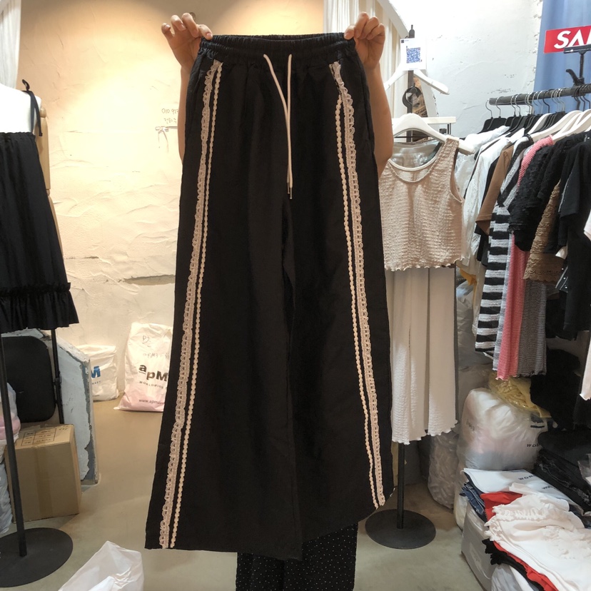 OZ韓國直郵實拍女士新品推薦26夏季人氣時尚熱賣休閑褲蕾絲OZ.ounce休閑褲圖色2