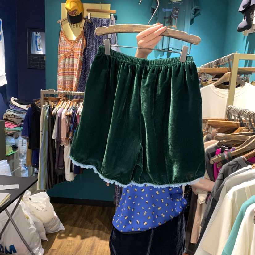 MERCI LINDA韓國代購女士新品職業26春夏休閑短褲天鵝絨MERCI LINDA短褲