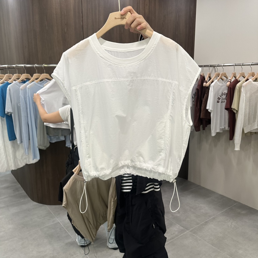 URBANSTORY/REMAKING東大門代購女士新款真品襯衫蕾絲衫無袖鏤空Remaking/URBANSTORY襯衫/蕾絲衫圖色1