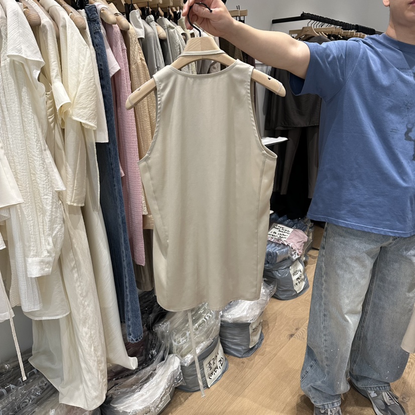 aube nunt東大門實拍韓國女士新品休閑襯衫蕾絲衫含腰繩aube nunt襯衫/蕾絲衫
