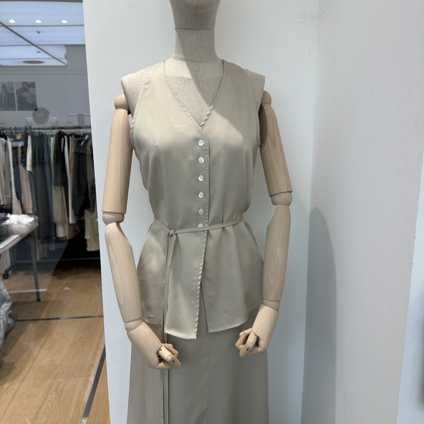 aube nunt東大門實拍韓國女士新品休閑襯衫蕾絲衫含腰繩aube nunt襯衫/蕾絲衫