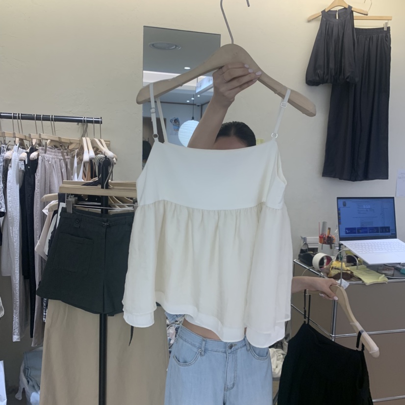 W AND J韓國直郵女裝新品時尚推薦休閑26春夏吊帶背心無袖W AND J吊帶/背心