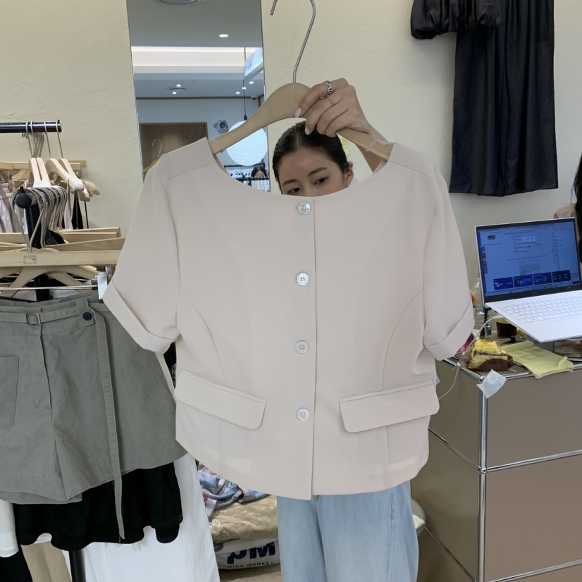 W AND J韓國直郵實拍女士新款推薦26夏季休閑襯衫蕾絲衫W AND J襯衫/蕾絲衫圖色1