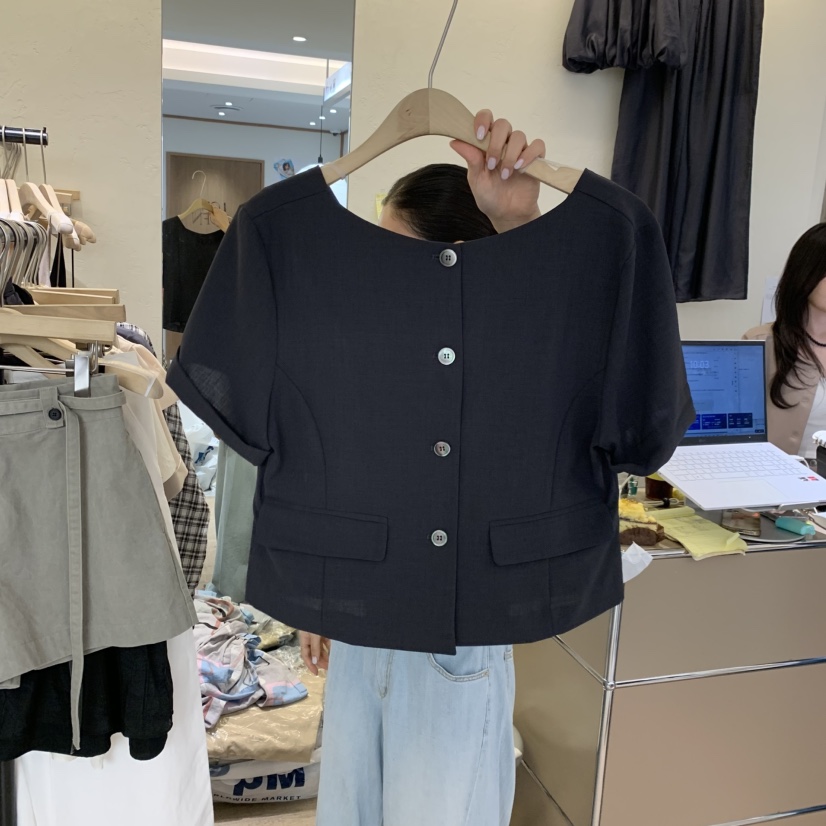 W AND J韓國直郵實拍女士新款推薦26夏季休閑襯衫蕾絲衫W AND J襯衫/蕾絲衫圖色2