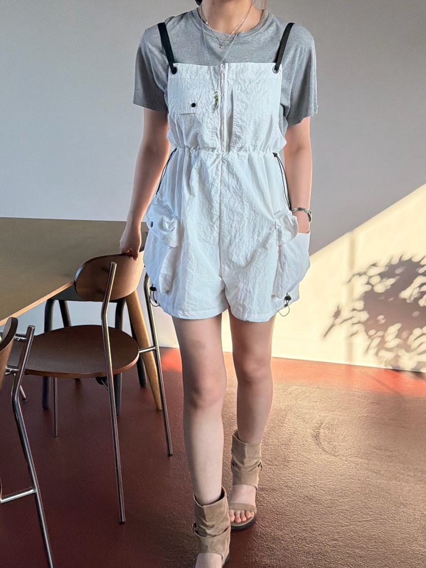 LATTE-P韓國代購女士新款26春夏時尚職業休閑熱賣背帶褲LATTE-P背帶褲