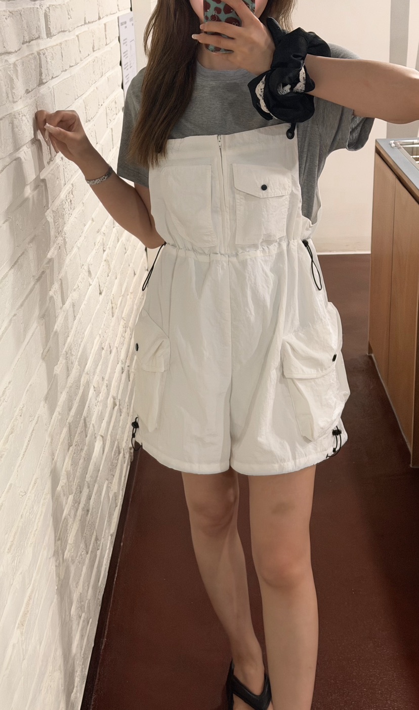 LATTE-P韓國代購女士新款26春夏時尚職業休閑熱賣背帶褲LATTE-P背帶褲