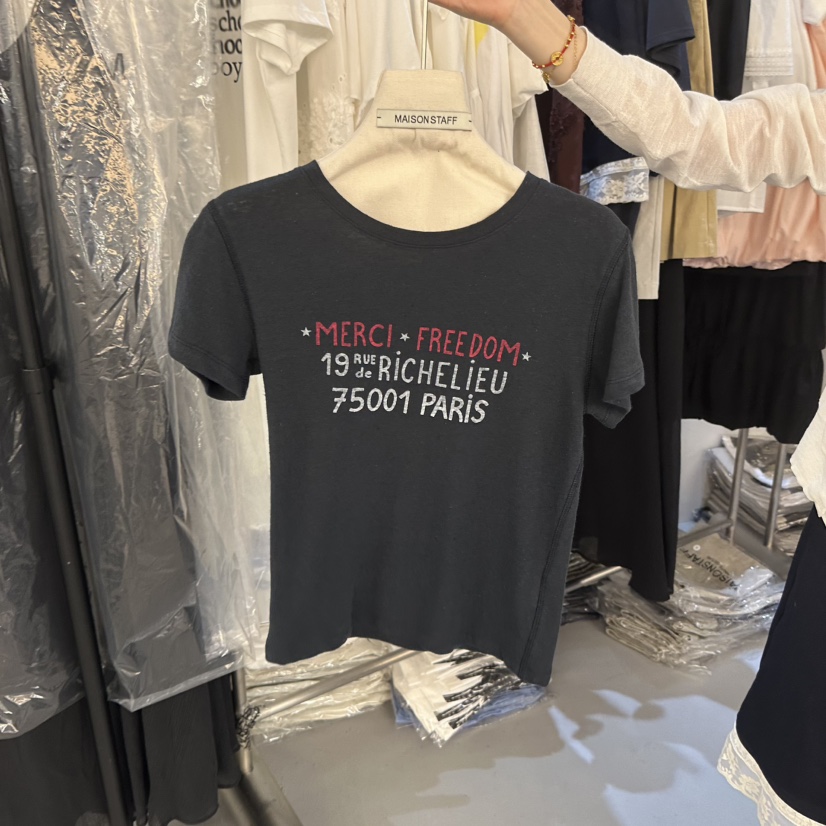 DOUBLE STANDARD/LE SMOKING/MAISONSTAFF韓國直郵女士新款推薦T恤MAISONSTAFFT恤圖色2