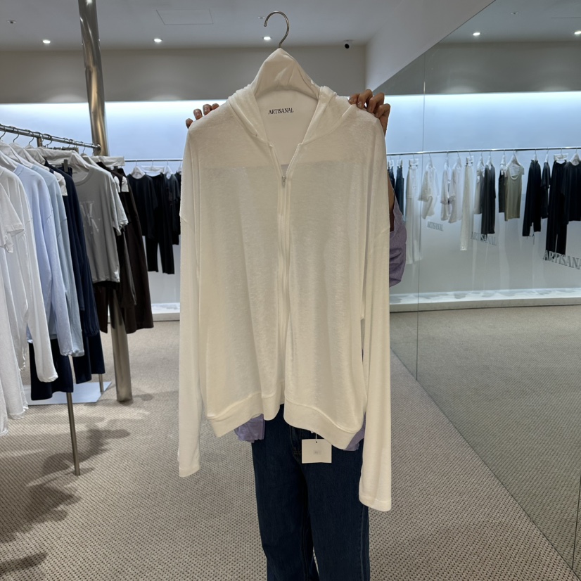 ARTISANAL韓國代購女裝新品推薦人氣長袖T恤拉鏈連帽衫羅紋ARTISANAL長袖T恤圖色1