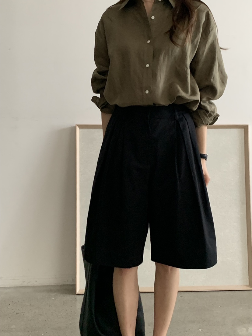FLAT GARDEN/LA MUETTE/JAMIESTONE韓國直郵女士新品休閑短褲亞麻FLAT GARDEN/LA MUETTE/JAMIESTONE短褲