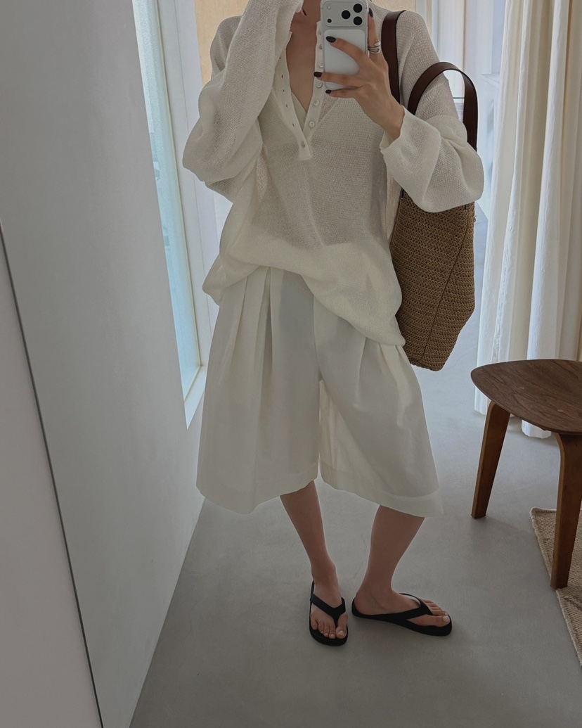 FLAT GARDEN/LA MUETTE/JAMIESTONE韓國直郵女士新品休閑短褲亞麻FLAT GARDEN/LA MUETTE/JAMIESTONE短褲