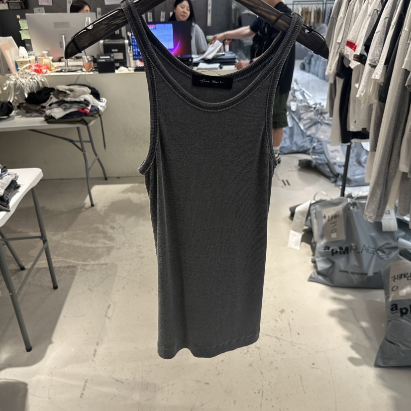 JANE BIRKIN韓國代購女裝新品26夏季時尚吊帶背心染色羅紋JANE BIRKIN設計師品牌吊帶/背心圖色2
