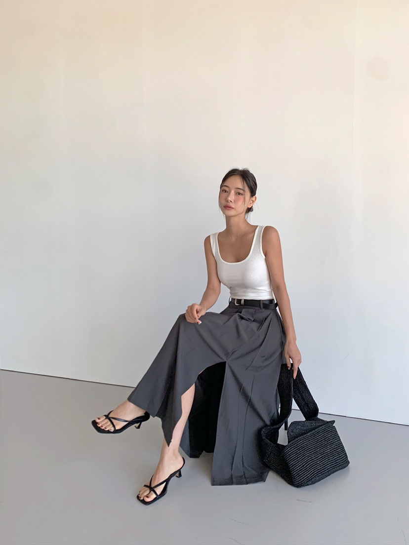VERANDA韓國東大門直郵女裝新品時尚人氣休閑連衣裙褶裥無袖VERANDA連衣裙