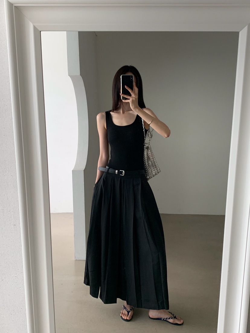 VERANDA韓國東大門直郵女裝新品時尚人氣休閑連衣裙褶裥無袖VERANDA連衣裙