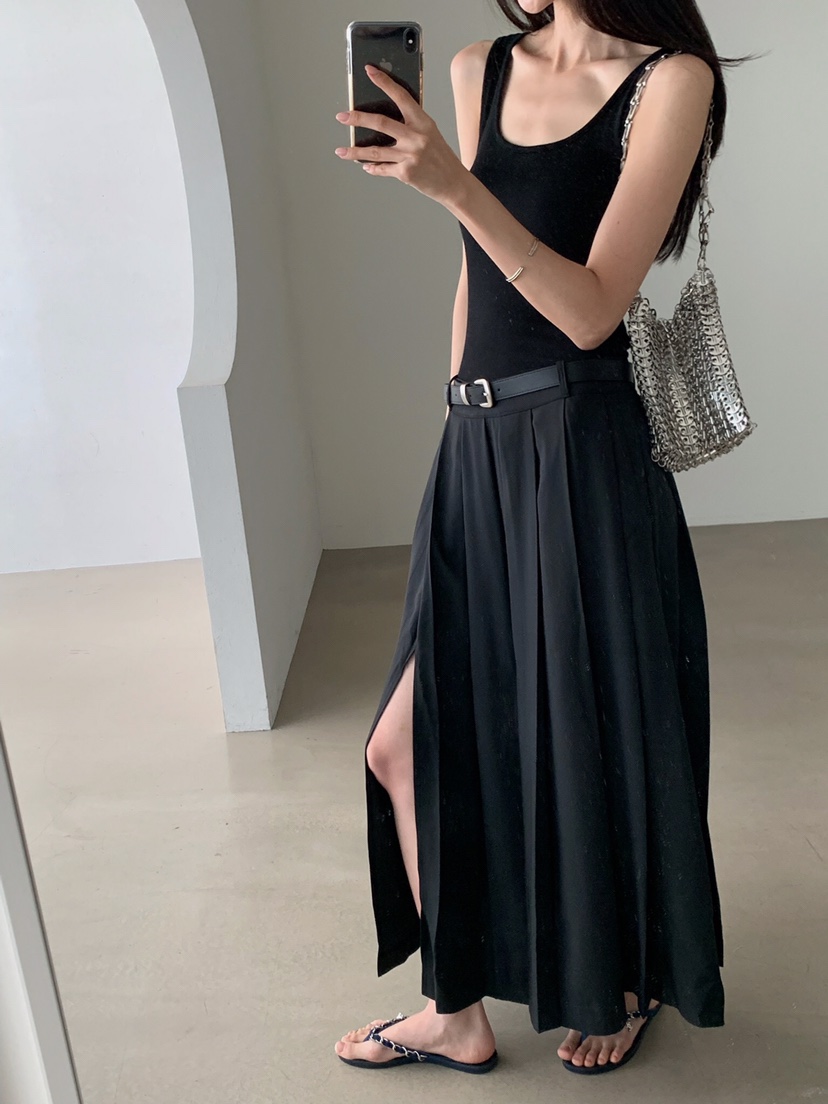 VERANDA韓國東大門直郵女裝新品時尚人氣休閑連衣裙褶裥無袖VERANDA連衣裙