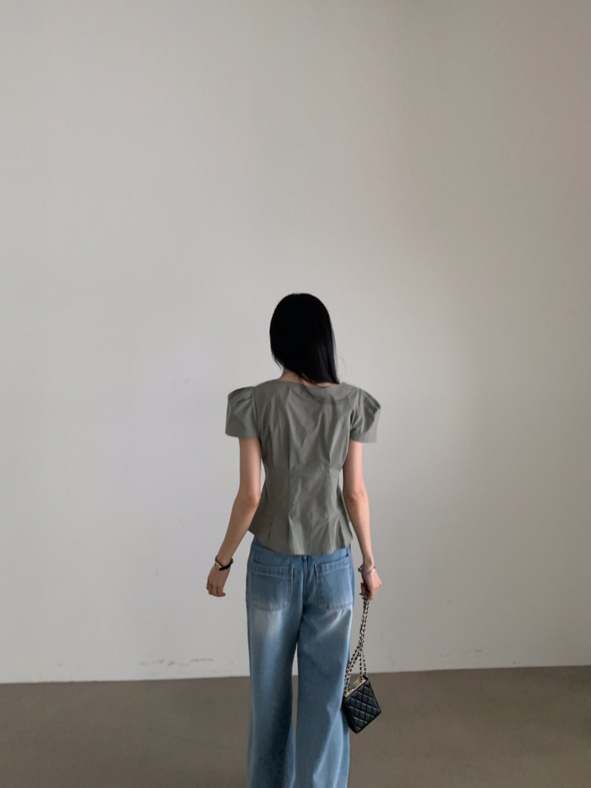 VERANDA韓國東大門直郵女士新款26夏季推薦襯衫蕾絲衫含脖帶VERANDA襯衫/蕾絲衫