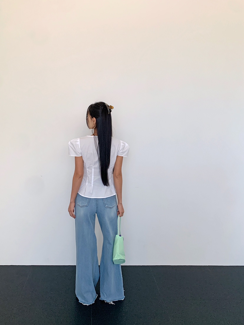 VERANDA韓國東大門直郵女士新款26夏季推薦襯衫蕾絲衫含脖帶VERANDA襯衫/蕾絲衫