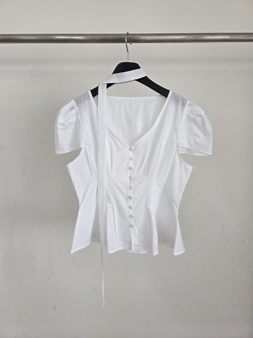 VERANDA韓國東大門直郵女士新款26夏季推薦襯衫蕾絲衫含脖帶VERANDA襯衫/蕾絲衫圖色3